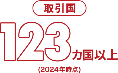 取引国123カ国以上(2024年時点)
